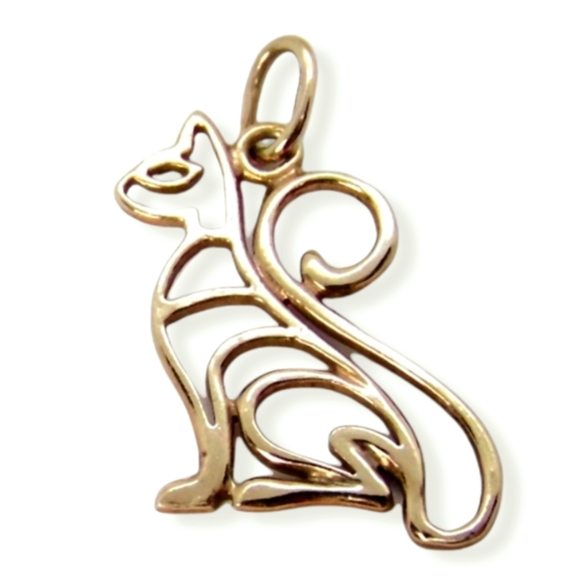 Jewelry - CAT Rose gold over Sterling SILVER Pendant 1.0"